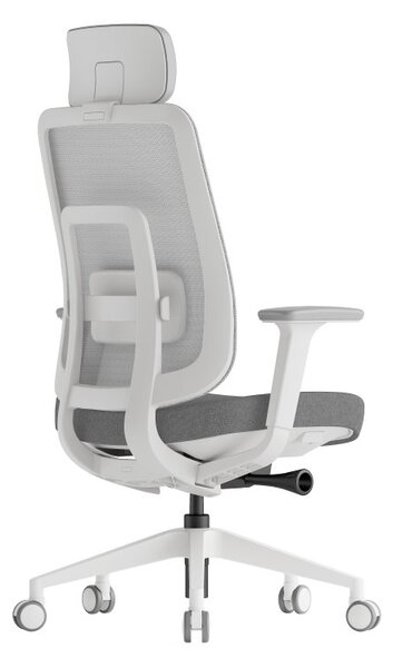 Kancelářská ergonomická židle K42 WHITE SP – síť/ čalouněná, šedá