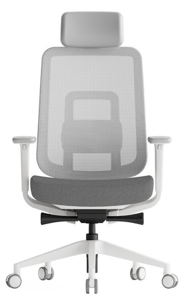 Kancelářská ergonomická židle K42 WHITE SP – síť/ čalouněná, šedá