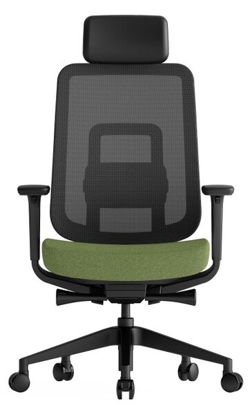 Kancelářská ergonomická židle K42 SP – síť/ čalouněná, zelená
