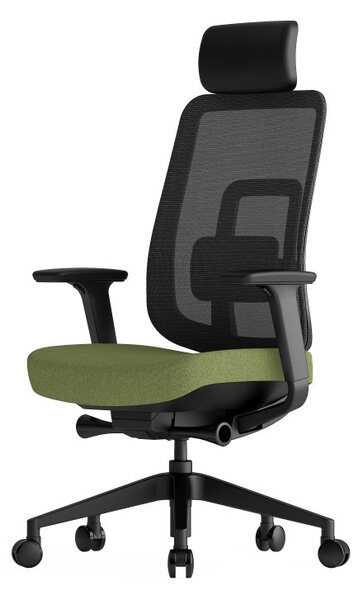 Kancelářská ergonomická židle K42 SP – síť/ čalouněná, zelená