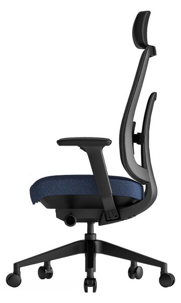 Kancelářská ergonomická židle K42 SP – síť/ čalouněná, modrá