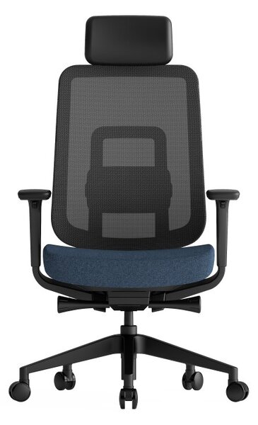 Kancelářská ergonomická židle K42 SP – síť/ čalouněná, modrá