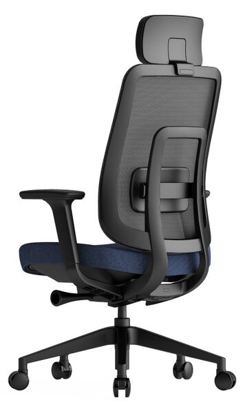 Kancelářská ergonomická židle K42 SP – síť/ čalouněná, modrá