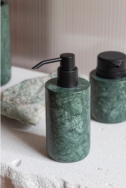 Tmavě zelený mramorový dávkovač mýdla 200 ml Marble – Mette Ditmer Denmark