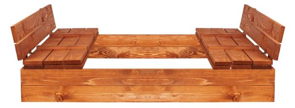 Dětské pískoviště s krytem 150x150 cm DECHLAND Smart 150SET hnědé