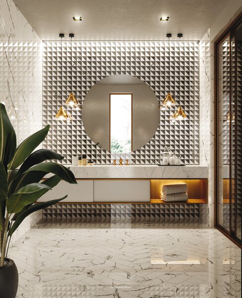 Dlažba Reverse Mosaico Triangoli Mix Crystal/Artic/Miroir