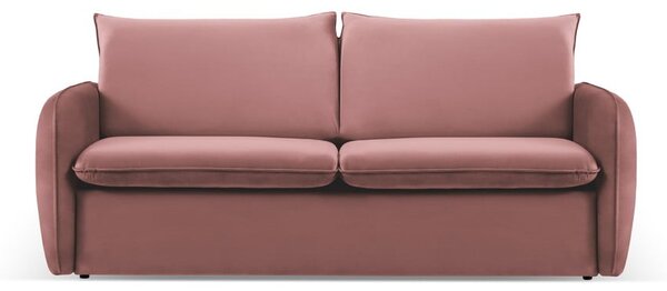 Růžová sametová rozkládací pohovka 214 cm Vienna – Cosmopolitan Design