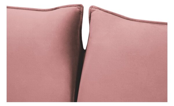 Růžová sametová rozkládací pohovka 214 cm Vienna – Cosmopolitan Design