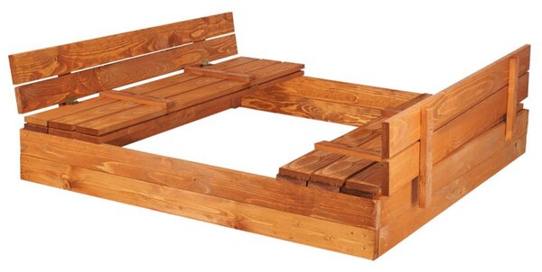 Dětské pískoviště s krytem 150x150 cm DECHLAND Smart 150SET hnědé