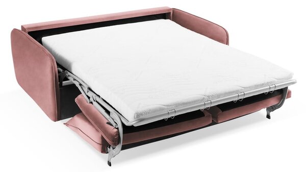 Růžová sametová rozkládací pohovka 214 cm Vienna – Cosmopolitan Design
