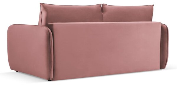 Růžová sametová rozkládací pohovka 214 cm Vienna – Cosmopolitan Design