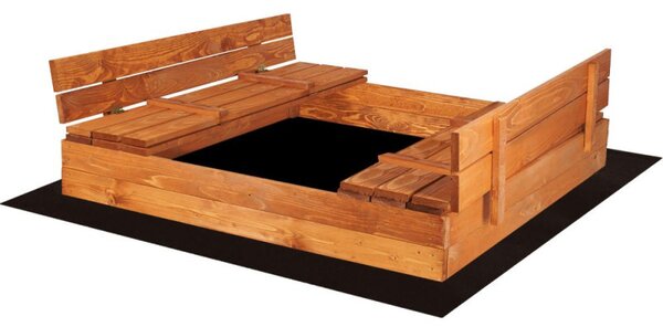 Dětské pískoviště s krytem 150x150 cm DECHLAND Smart 150ZI hnědé