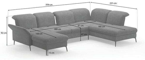 SEDACÍ SOUPRAVA, textil, světle šedá Sit & More - Sedací soupravy, Online Only