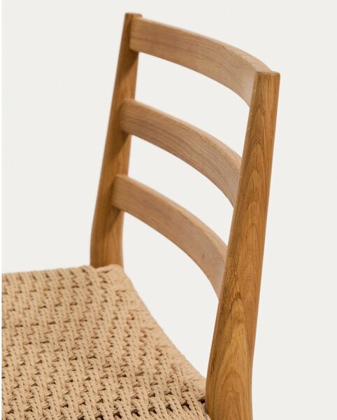 Barová židle z dubového dřeva v přírodní barvě (výška sedáku 65 cm) Analy – Kave Home