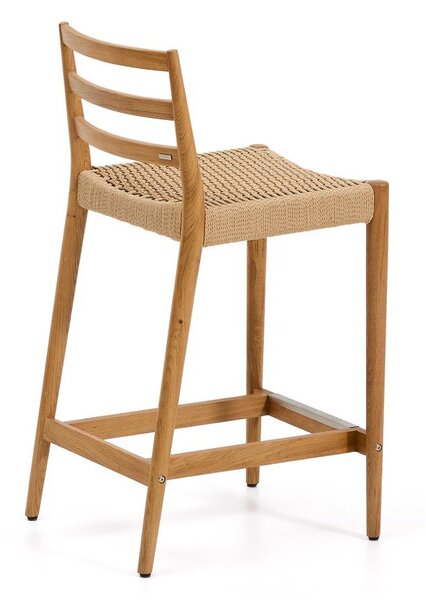 Barová židle z dubového dřeva v přírodní barvě (výška sedáku 65 cm) Analy – Kave Home