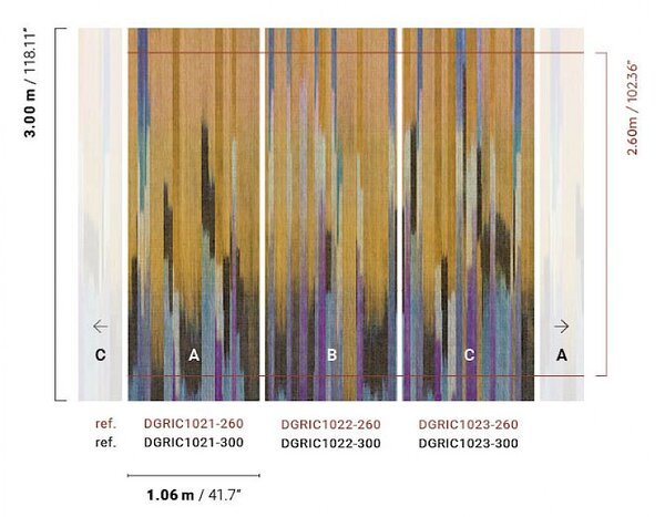 Vliesová obrazová tapeta na zeď, imitace látky, pruhy, DGRIC1022-260, Serica, Masureel