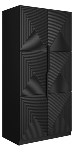 Skříň Asha 100 cm - černý mat / černé kovové úchytky