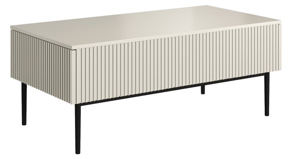 Moderní konferenční stolek Nicole 120 cm s zásuvkami - kašmír / černé nohy