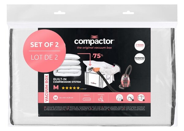 Vakuové vyztužené látkové úložné boxy na oblečení v sadě 2 ks 42x25x25 cm Life – Compactor