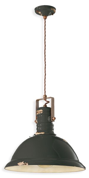 Ferroluce Závěsné retro svítidlo INDUSTRIAL, Ø 40 cm, 1xE27 Barva: Šedá