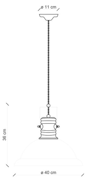 Ferroluce Závěsné retro svítidlo INDUSTRIAL, Ø 40 cm, 1xE27 Barva: Šedá