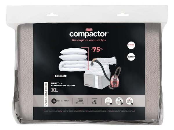 Šedý kompresní úložný box Compactor Oxford, 210 l