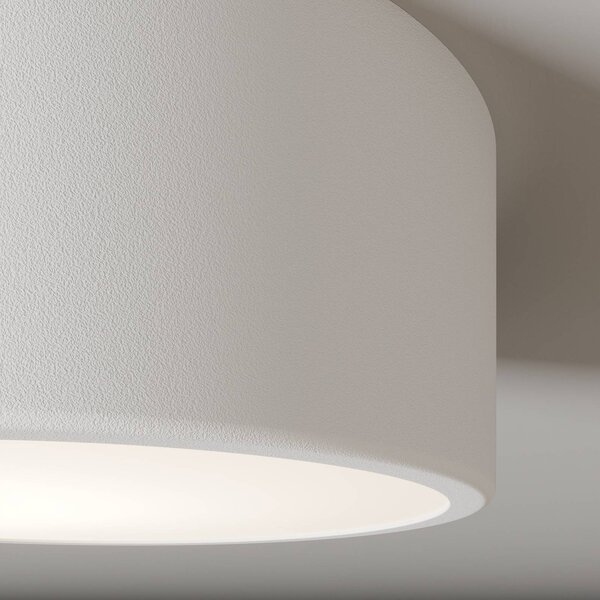 TEMAR LIGHTING Stropní světlo Cleo, Ø 20 cm, IP20, bílá, kov, E27, stmívatelný, Bílá / opál, Obývací pokoj / jídelna, Moderní