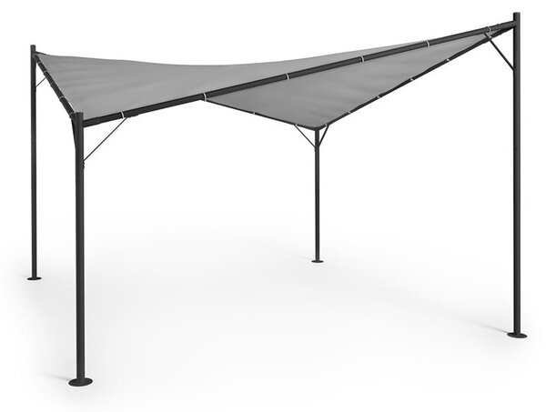 Blumfeldt Sombra, pergola, kompletní sada, 4x4m, polyesterová střecha, šedá