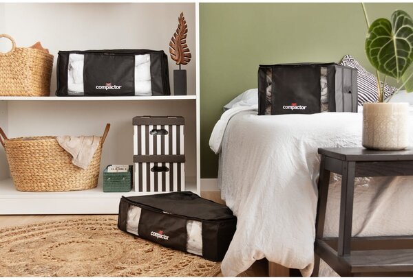 Černý úložný box s vakuovým obalem Compactor Black Edition, objem 210 l