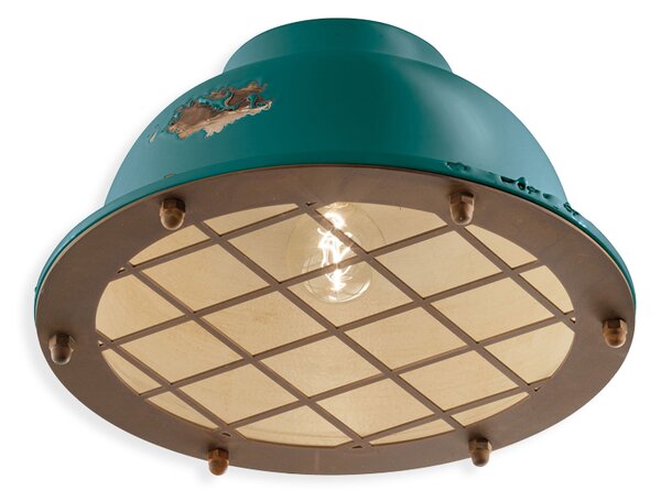 Ferroluce Stropní retro svítidlo INDUSTRIAL, Ø 35 cm, 1xE27 Barva: Bílá