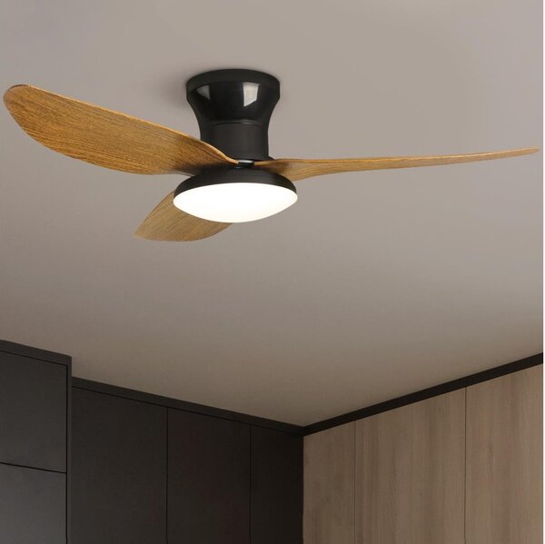 Brilagi-LED Stmívatelný stropní ventilátor LED/30W/230V 3000-6500K černá/hněd+DO