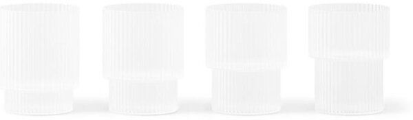 Ferm Living Sklenice na panáky Ripple set 4ks, frosted
