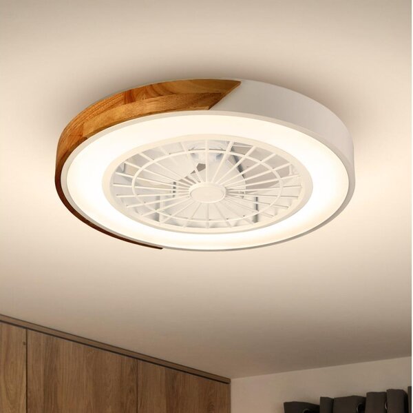 Brilagi-LED Stmív. svítidlo s ventilátorem LED/30W/230V 3000-6500K bílá/dub + DO