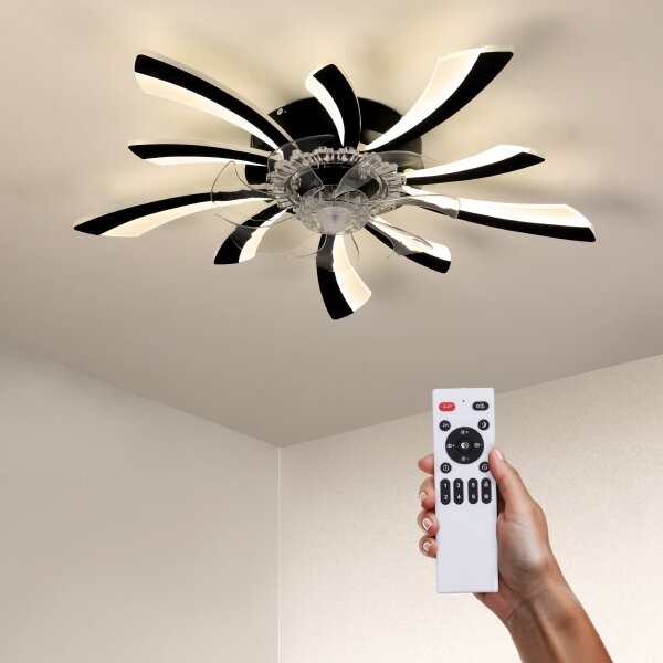 Brilagi-LED Stmívatelné svítidlo s ventilátorem LED/50W/230V 3000-6500K černá+DO