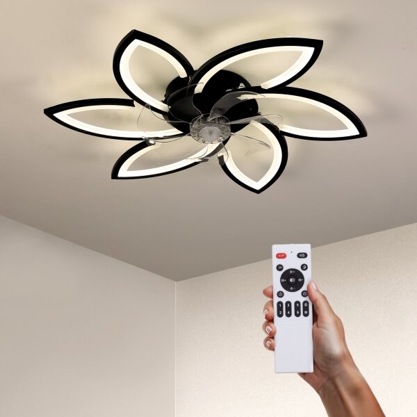 Brilagi-LED Stmívatelné svítidlo s ventilátorem LED/50W/230V 3000-6500K černá+DO