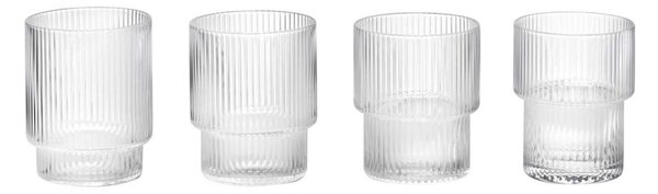Ferm Living Sklenice Ripple set 4ks, clear