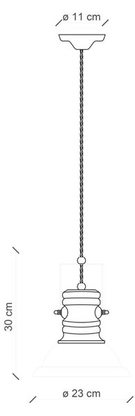 Ferroluce Závěsné retro svítidlo INDUSTRIAL, Ø 23 cm, 1xE27 Barva: Černá
