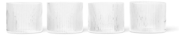 Ferm Living Sklenice Ripple Low set 4ks, clear