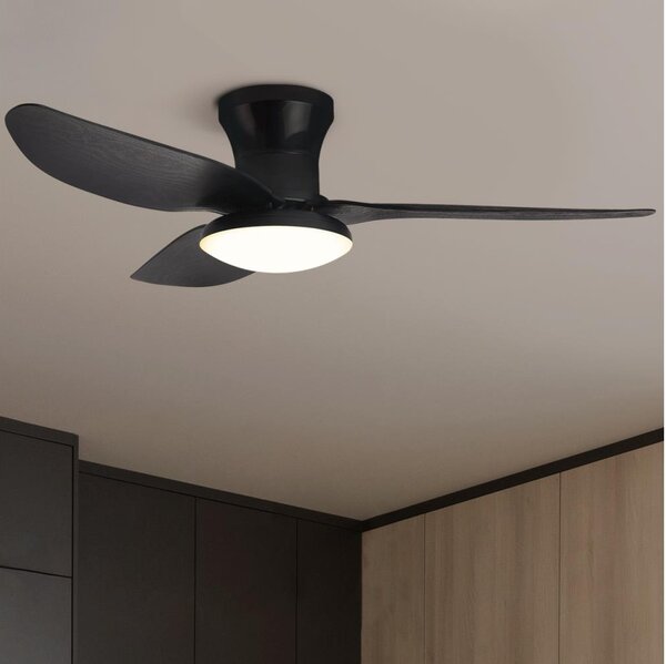 Brilagi - LED Stmívatelný stropní ventilátor LED/30W/230V 3000-6500K černá + DO