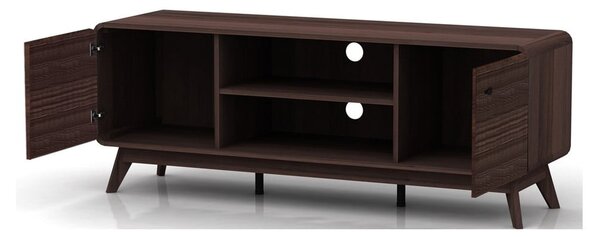 Hnědý TV stolek v dekoru ořechu 140x53 cm Caitlin – Støraa
