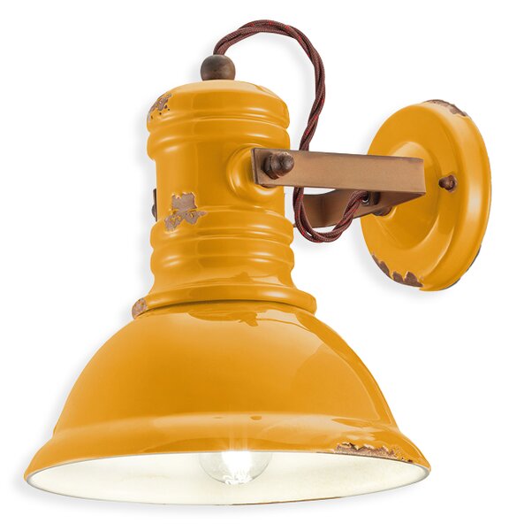 Ferroluce Nástěnné retro svítidlo INDUSTRIAL, v. 24 cm, 1xE27 Barva: Žlutá