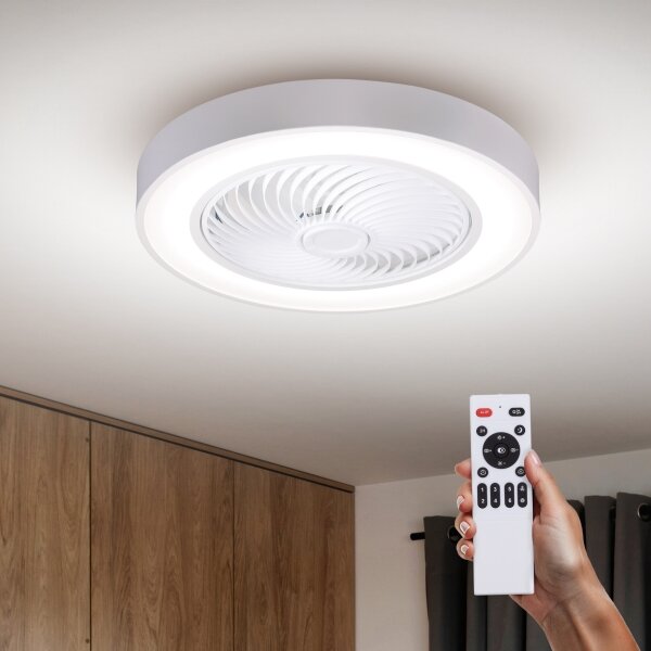 Brilagi-LED Stmívatelné svítidlo s ventilátorem LED/30W/230V 3000-6500K bílá+DO