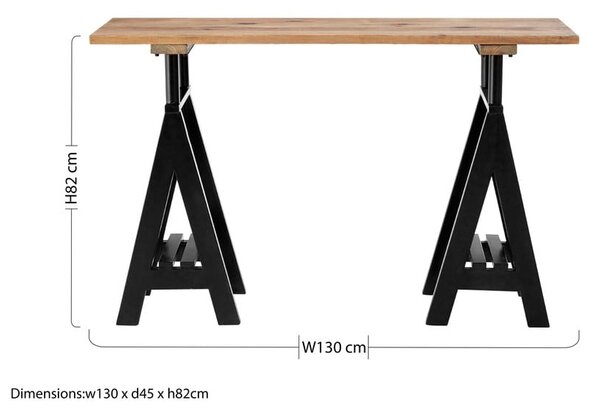 Konzolový stolek s deskou z borovicového dřeva v přírodní barvě 45x130 cm Hampstead – Premier Housewares