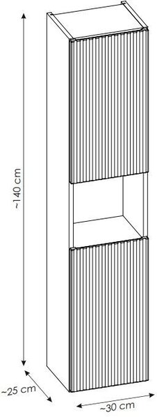 Comad Nova Coast Evoke skříňka 30x25x140 cm boční závěsná dub NOVA COAST EVOKE 80-30-2D
