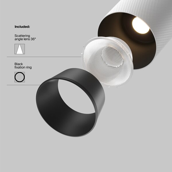Maytoni Moderní stropní lištové LED svítidlo ARTISAN, 12W, d. 12,5 cm Barva: Černá, Teplota světla: 3000K - teplá bílá