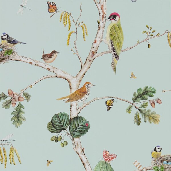 Sanderson Tapeta Woodland Chorus, kolekce Woodland Walk tapet Sanderson: Indigo/Ecru