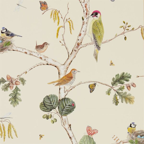Sanderson Tapeta Woodland Chorus, kolekce Woodland Walk tapet Sanderson: Indigo/Ecru