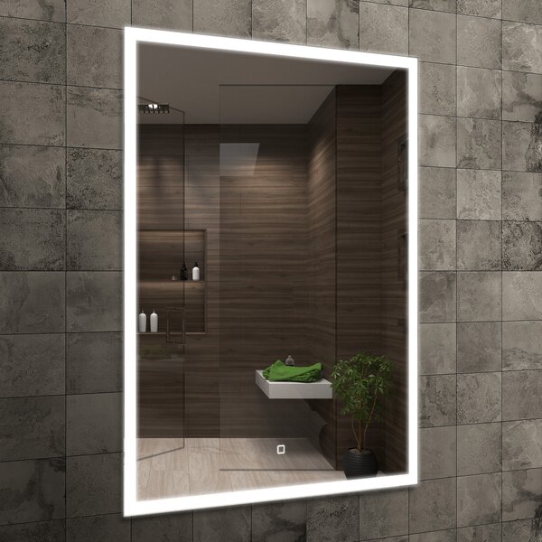 Venti Prymus zrcadlo 60x80 cm obdélníkový s osvětlením stříbrná 5907459662290