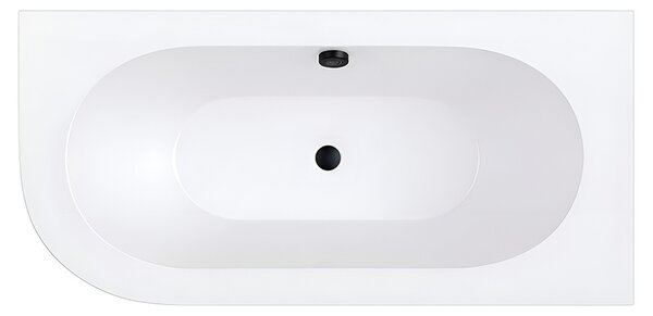 BPS-koupelny Akrylátová asymetrická vana s krycím panelem EBI 140R P BL 140x75 cm PRAVÁ, bílá/černá