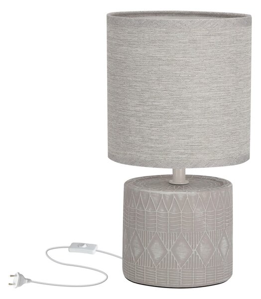 Šedá stolní lampa s textilním stínidlem (výška 26 cm) Dina – Candellux Lighting